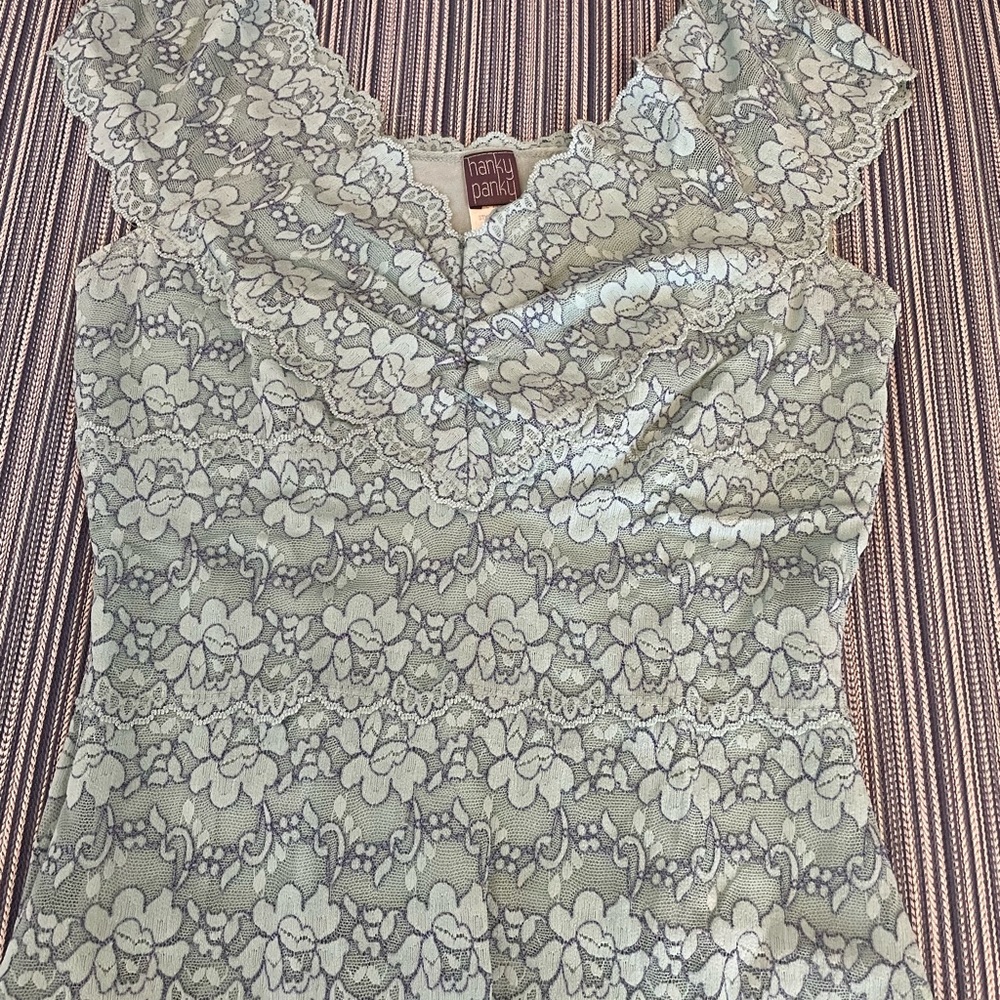 Hanky Panky Aqua Lace Top- Size Small